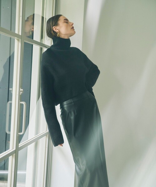 city（シティ）の「【CITY】スーパーファインウールショートニットトップス（ニット/セーター・レディース・ミント/グリーン/ブラック・FREE）」の5枚目の写真