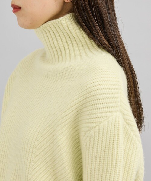 city（シティ）の「【CITY】スーパーファインウールショートニットトップス（ニット/セーター・レディース・ミント/グリーン/ブラック・FREE）」の6枚目の写真