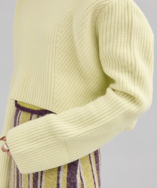 city（シティ）の「【CITY】スーパーファインウールショートニットトップス（ニット/セーター・レディース・ミント/グリーン/ブラック・FREE）」の7枚目の写真