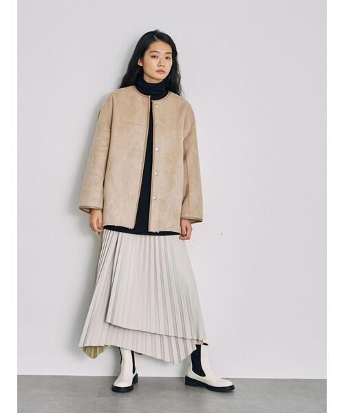 GARAGE OF GOOD CLOTHING（ガレージオブグッドクロージング）の「合皮巻きプリーツスカート（スカート・レディース・ブラック/ホワイト・FREE）」の16枚目の写真