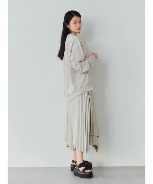 GARAGE OF GOOD CLOTHING（ガレージオブグッドクロージング）の「合皮巻きプリーツスカート（スカート・レディース・ブラック/ホワイト・FREE）」の13枚目の写真