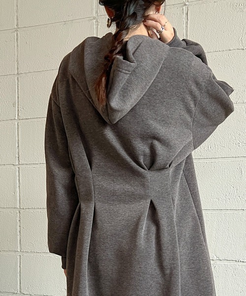 Bab（バブ）の「ウエストタック裏起毛ワンピース（ワンピース・レディース・ブラック/アイボリー/モカ/グレー系その他/ブルー系その他/ホワイト系その他・M）」の4枚目の写真