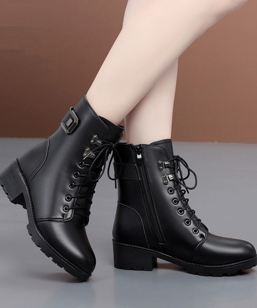 TABI PAL(タビパル)の「【TABI PAL】ボアショートブーツ(ブーツ・レディース・ブラック・24cm/23.5cm/23cm/24.5cm/22.5cm/25cm)」の3枚目の写真