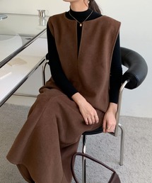 emi+ | キーネックノースリーブロングワンピース/ジャンスカ(ジャンパースカート)