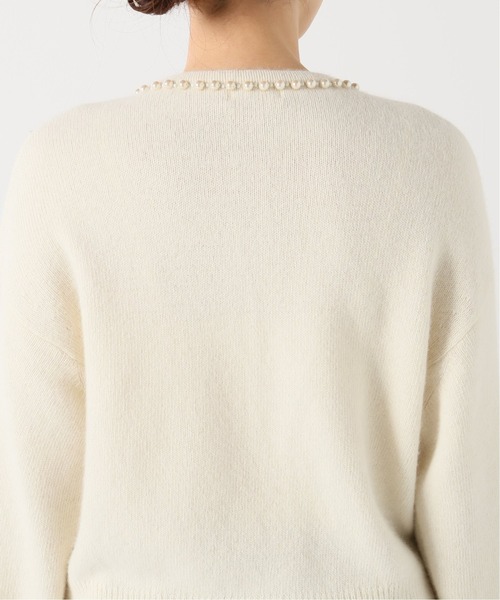 IENA - ニューヨークランウェイ 新品 ビーズ刺繍 カーディガン IENA（イエナ）の「WHITE/ビーズ刺繍クルーカーディガン
