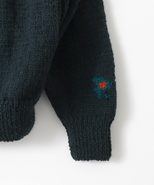 RICE NINE TEN(ライスナインテン)の「『別注』RICE NINE TEN HAND KNIT SWEATER(ニット/セーター・メンズ・ネイビー/グレー・FREE)」の3枚目の写真