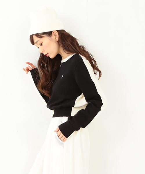 CONVERSE(コンバース)の「CONVERSE DESIGNED BY MEG / ニットプルオーバー(ニット/セーター・レディース・ブラック/クリーム・ONE SIZE)」の21枚目の写真