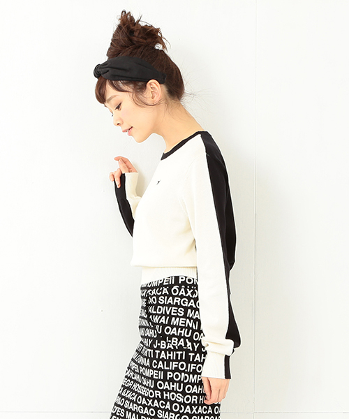 CONVERSE(コンバース)の「CONVERSE DESIGNED BY MEG / ニットプルオーバー(ニット/セーター・レディース・ブラック/クリーム・ONE SIZE)」の17枚目の写真