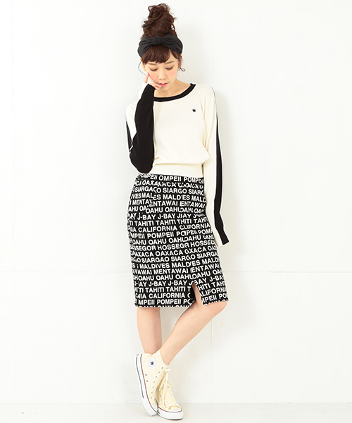 CONVERSE(コンバース)の「CONVERSE DESIGNED BY MEG / ニットプルオーバー(ニット/セーター・レディース・ブラック/クリーム・ONE SIZE)」の19枚目の写真