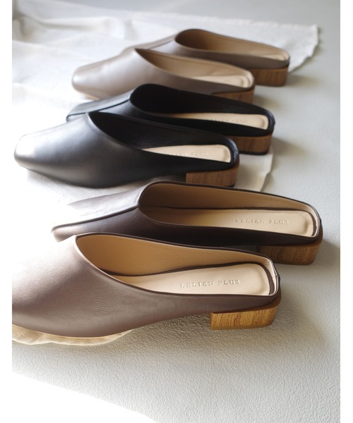 AmiAmi（アミアミ）の「ウッド調ヒールスクエアトゥミュール（サンダル・レディース・ブラック/ブラウン/シルバー/アイボリー/グレイッシュベージュ・LL/S/M/L）」の20枚目の写真