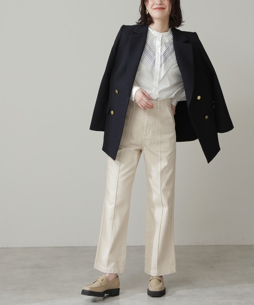 N.(N. Natural Beauty Basic)(エヌエヌナチュラルビューティーベーシック)の「【S Size Line】◆ハイウエストデニムワークポケットパンツ(デニムパンツ・レディース・インディゴブルー/ナチュラル・SMALL/MEDIUM)」の2枚目の写真