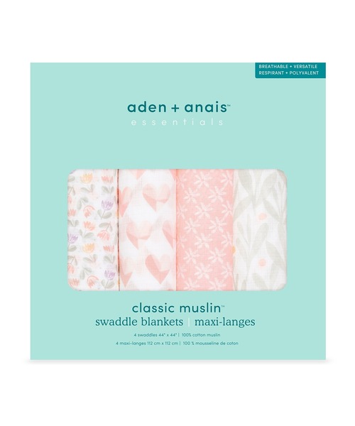 aden + anais essentials（エイデンアンドアネイエッセンシャルズ）の「スワドル 4枚入り（おくるみ・キッズ・ネイビー・FREE）」の6枚目の写真