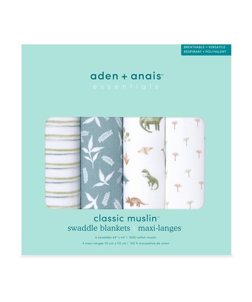 aden + anais essentials（エイデンアンドアネイエッセンシャルズ）の「スワドル 4枚入り（おくるみ・キッズ・ネイビー・FREE）」の9枚目の写真