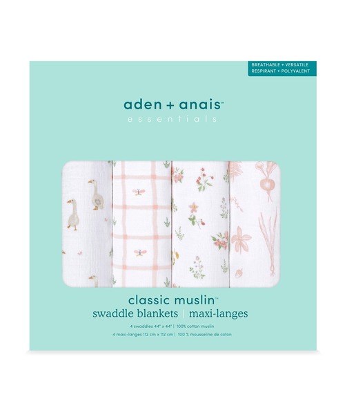 aden + anais essentials（エイデンアンドアネイエッセンシャルズ）の「スワドル 4枚入り（おくるみ・キッズ・ネイビー・FREE）」の10枚目の写真