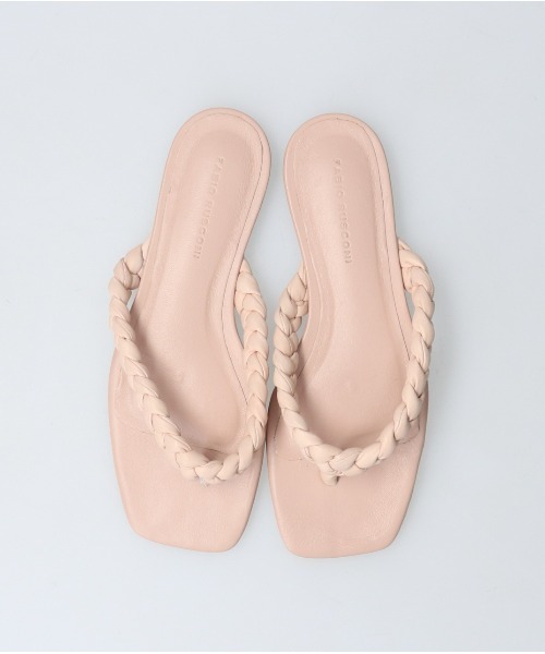 FABIO RUSCONI（ファビオルスコーニ）の「【FABIO RUSCONI】スクエアトウウーブンレザートングサンダル(F22200)（サンダル・レディース・ブラック/ライトベージュ/グリーン/オレンジ・36/38/37/35）」の3枚目の写真