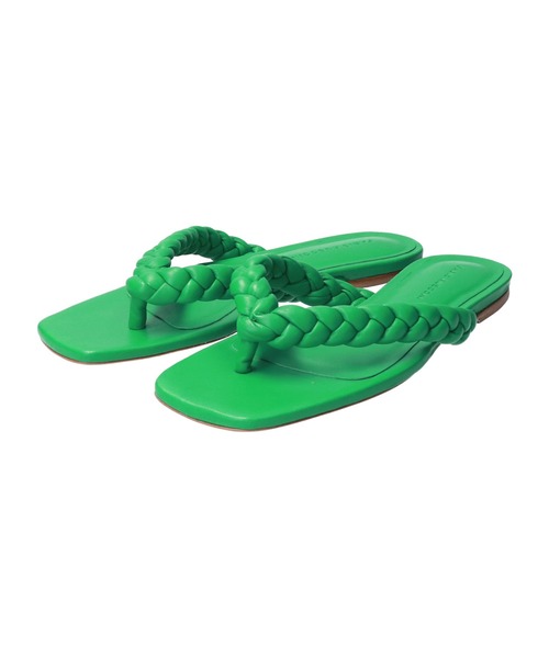 FABIO RUSCONI（ファビオルスコーニ）の「【FABIO RUSCONI】スクエアトウウーブンレザートングサンダル(F22200)（サンダル・レディース・ブラック/ライトベージュ/グリーン/オレンジ・36/38/37/35）」の7枚目の写真