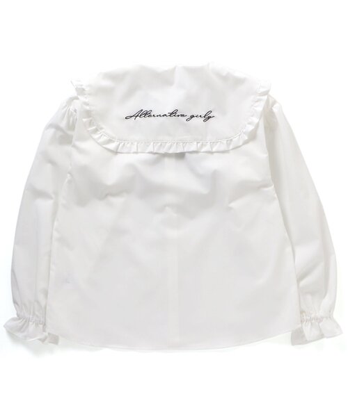 algy(アルジー)の「りぼん付きスクエア衿ブラウス(シャツ/ブラウス・キッズ・ブラック/ベージュ/オフホワイト・SMALL/MEDIUM/X-SMALL/XX-SMALL)」の9枚目の写真