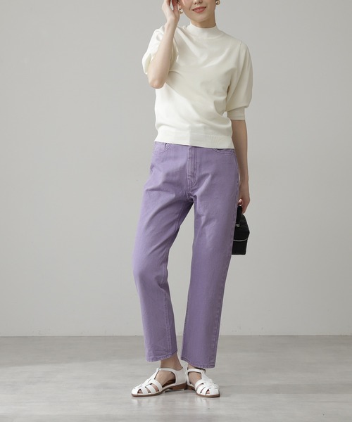 N.(N. Natural Beauty Basic)(エヌエヌナチュラルビューティーベーシック)の「【S Size Line】◆ライトカラースリムテーパードデニム(デニムパンツ・レディース・ライトブルー/パープル/オレンジ・SMALL/MEDIUM)」の1枚目の写真