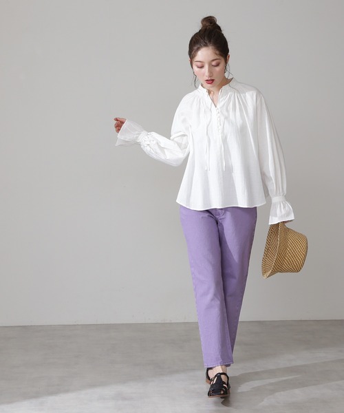 N.(N. Natural Beauty Basic)(エヌエヌナチュラルビューティーベーシック)の「【S Size Line】◆ライトカラースリムテーパードデニム(デニムパンツ・レディース・ライトブルー/パープル/オレンジ・SMALL/MEDIUM)」の20枚目の写真