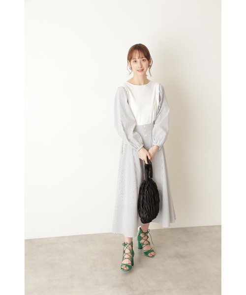 JILL STUART（ジルスチュアート）の「◆ジャンニカットソー（Tシャツ/カットソー・レディース・ホワイト/グリーン・FREE）」の4枚目の写真