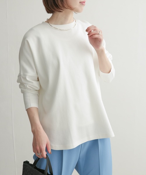 URBAN RESEARCH DOORS(アーバンリサーチドアーズ)の「コットンワイドプルオーバー(Tシャツ/カットソー・レディース・ネイビー/オフホワイト/グリーン/ホワイト系その他・MEDIUM)」の6枚目の写真