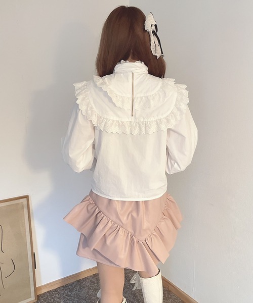 Swankiss(スワンキス)の「SX bigribbon cotton B/L(シャツ/ブラウス・レディース・ベージュ/ホワイト/ブラック・FREE)」の5枚目の写真
