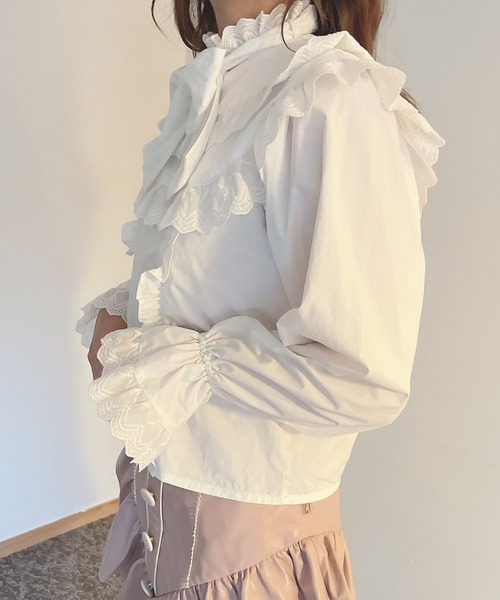Swankiss(スワンキス)の「SX bigribbon cotton B/L(シャツ/ブラウス・レディース・ベージュ/ホワイト/ブラック・FREE)」の8枚目の写真