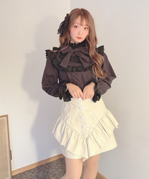 Swankiss(スワンキス)の「SX bigribbon cotton B/L(シャツ/ブラウス・レディース・ベージュ/ホワイト/ブラック・FREE)」の11枚目の写真
