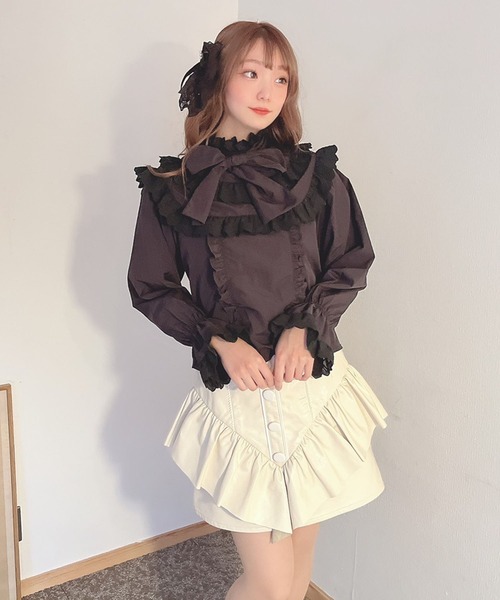 Swankiss(スワンキス)の「SX bigribbon cotton B/L(シャツ/ブラウス・レディース・ベージュ/ホワイト/ブラック・FREE)」の12枚目の写真