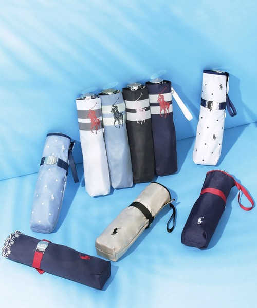 新品未使用　タグ付きポロラルフローレン 折りたたみ傘 晴雨兼用 日傘 WEB限定】遮光100% 晴雨兼用 折りたたみ日傘 ”ワンポイント