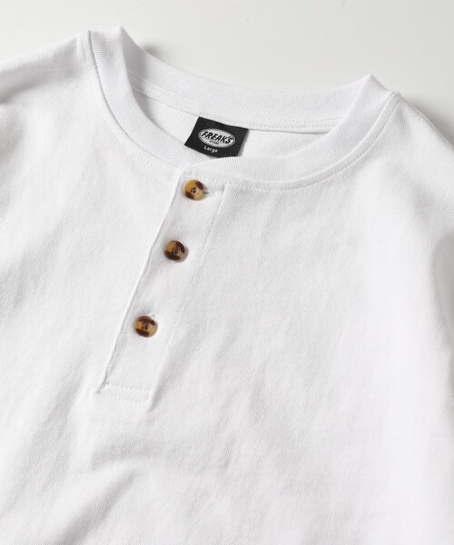 FREAK'S STORE（フリークスストア）の「WEB限定 ビッグシルエット マックスウェイト ヘンリーネックTシャツ/ヘビーウェイト（Tシャツ/カットソー・メンズ・ネイビー/グレイッシュベージュ/ホワイト/アッシュグレー/ブラック/ダークグリーン・SMALL/MEDIUM/LARGE）」の8枚目の写真