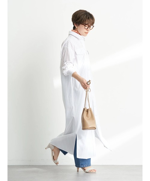 earth music&ecology（アースミュージックアンドエコロジー）の「ワークシャツワンピース（シャツワンピース・レディース・ホワイト系その他6/ベージュ系その他2/グリーン系その他3/ブルー系その他2・FREE）」の22枚目の写真