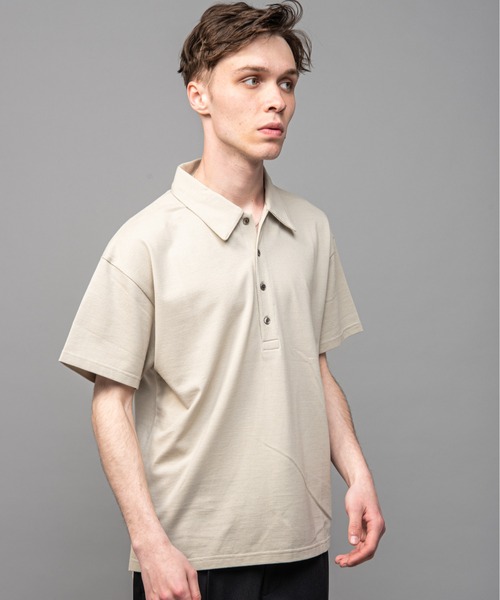 MR.OLIVE(ミスターオリーブ)の「コンパクト ミラノリブ / フレンチ ポロシャツ(ポロシャツ・メンズ・カーキ/ブラック/ベージュ・SMALL/LARGE/MEDIUM)」の3枚目の写真
