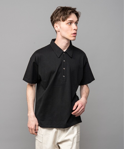 MR.OLIVE(ミスターオリーブ)の「コンパクト ミラノリブ / フレンチ ポロシャツ(ポロシャツ・メンズ・カーキ/ブラック/ベージュ・SMALL/LARGE/MEDIUM)」の6枚目の写真