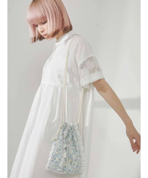 merry jenny（メリージェニー）の「flowerレースポシェット（ハンドバッグ・レディース・ブルー/パープル・FREE）」の3枚目の写真