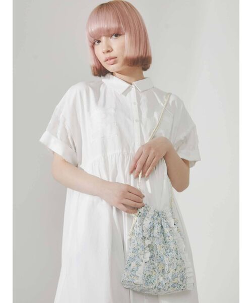 merry jenny（メリージェニー）の「flowerレースポシェット（ハンドバッグ・レディース・ブルー/パープル・FREE）」の6枚目の写真