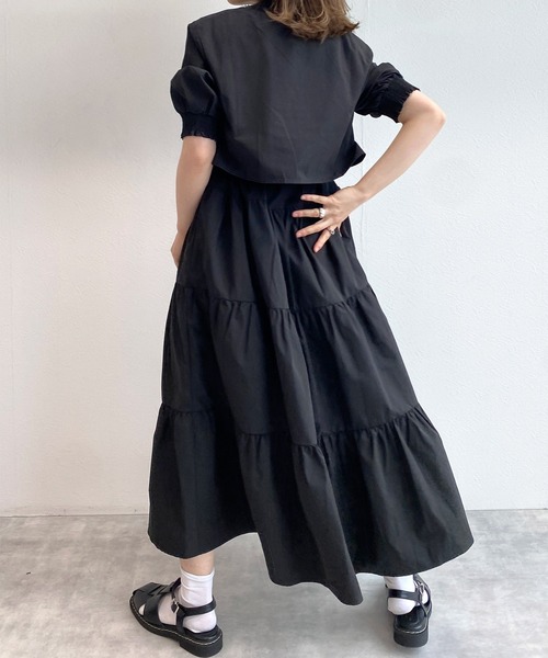 w closet（ダブルクローゼット）の「半袖ティアードワンピース