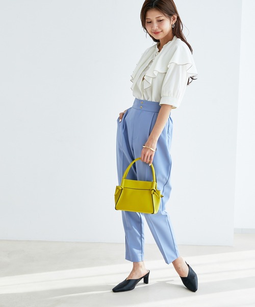 vis-`a-vis(ビサビ)の「【WEB限定】無地/変形ドットパール釦フリルブラウス(シャツ/ブラウス・レディース・ホワイト/カーキ/ブラック系その他/ピンク系その他2・FREE)」の15枚目の写真