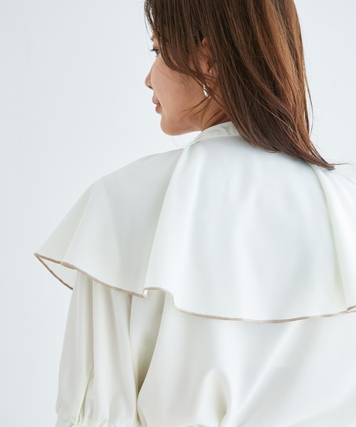 vis-`a-vis(ビサビ)の「【WEB限定】無地/変形ドットパール釦フリルブラウス(シャツ/ブラウス・レディース・ホワイト/カーキ/ブラック系その他/ピンク系その他2・FREE)」の19枚目の写真