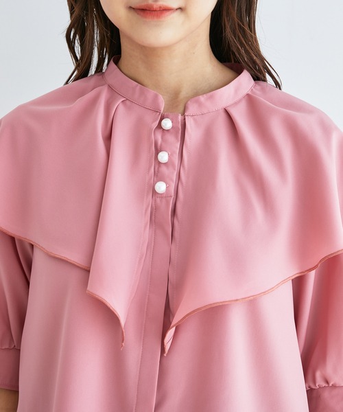 vis-`a-vis(ビサビ)の「【WEB限定】無地/変形ドットパール釦フリルブラウス(シャツ/ブラウス・レディース・ホワイト/カーキ/ブラック系その他/ピンク系その他2・FREE)」の20枚目の写真