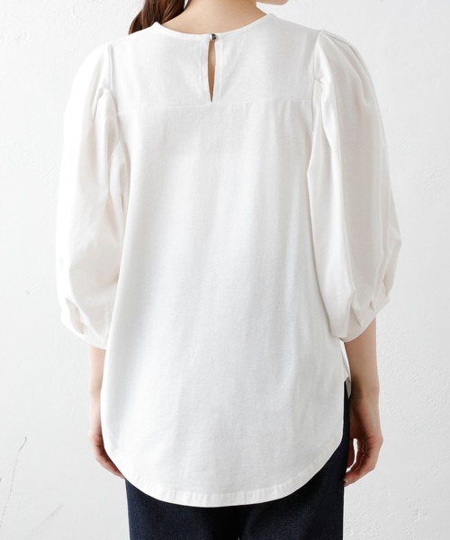 PUAL CE CIN(ピュアルセシン)の「タック袖ボリュームプルオーバー(Tシャツ/カットソー・レディース・ブラック/オフホワイト/ライトベージュ・FREE)」の21枚目の写真
