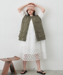 フラワーレースボリュームワンピース