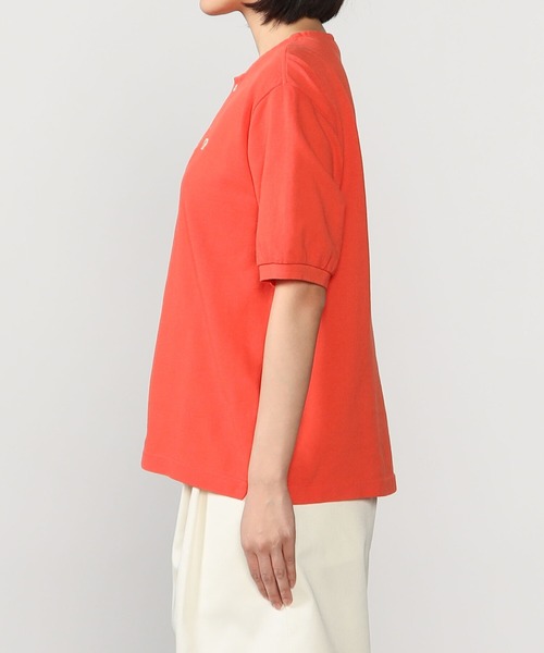 SCYE BASICS（サイベーシックス）の「SCYE BASICS | 〈別注〉鹿の子ヘンリーネックTシャツ WOMEN（ポロシャツ・レディース・ネイビー/オレンジ/アイボリー/ベージュ・38）」の9枚目の写真