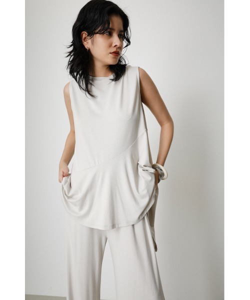AZUL by moussy(アズールバイマウジー)の「ICE CLEAN FLARE TOPS/アイスクリーンフレアトップス(Tシャツ/カットソー・レディース・ライトグレー/ライトブルー/ブラック・SMALL/MEDIUM)」の1枚目の写真