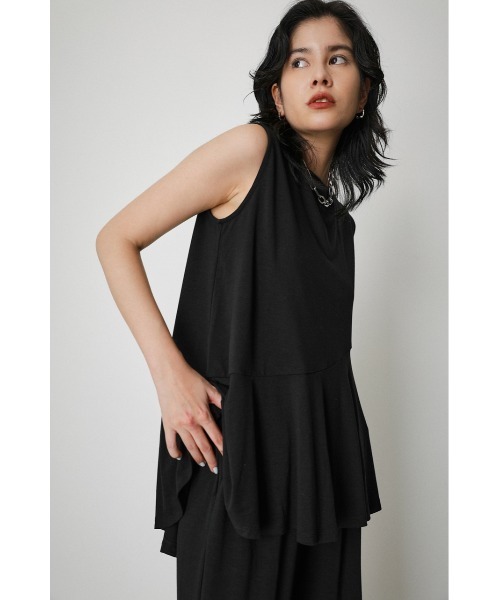 AZUL by moussy(アズールバイマウジー)の「ICE CLEAN FLARE TOPS/アイスクリーンフレアトップス(Tシャツ/カットソー・レディース・ライトグレー/ライトブルー/ブラック・SMALL/MEDIUM)」の2枚目の写真