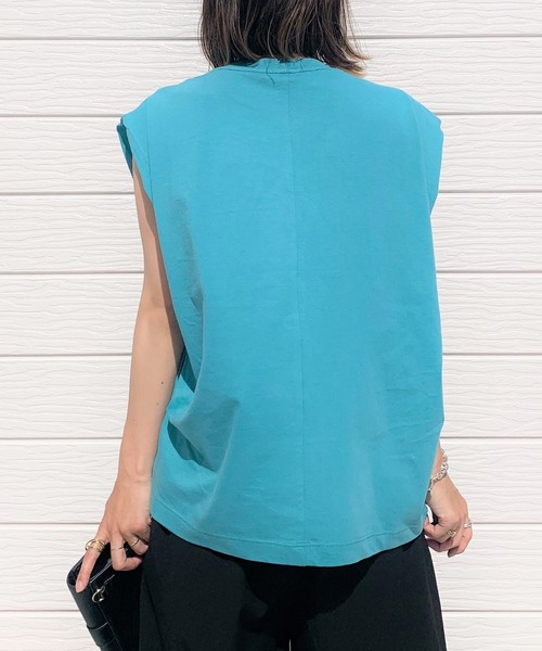 Q（キュー）の「オーガニックコットン天竺カットソー（Tシャツ/カットソー・レディース・ブラック/オレンジ/グリーン・MEDIUM）」の3枚目の写真