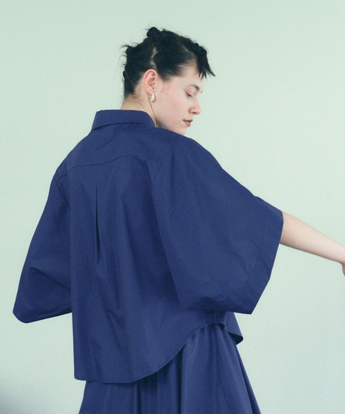 manana suerte（マニャーナスエルテ）の「新色登場　デザインスリーブシャツ（シャツ/ブラウス・レディース・ブラック/カーキ/ストライプ/ドット/ネイビー/ベージュ/ホワイト/グレー・FREE）」の14枚目の写真