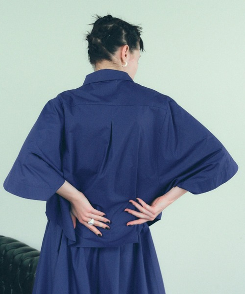 manana suerte（マニャーナスエルテ）の「新色登場　デザインスリーブシャツ（シャツ/ブラウス・レディース・ブラック/カーキ/ストライプ/ドット/ネイビー/ベージュ/ホワイト/グレー・FREE）」の15枚目の写真