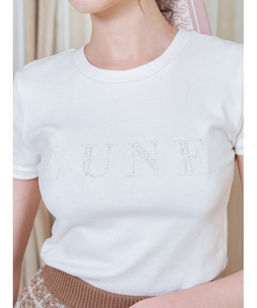 Darich（ダーリッチ）の「LUNEパールTシャツ（Tシャツ/カットソー・レディース・ホワイト/ピンク/ブラック・FREE）」の18枚目の写真