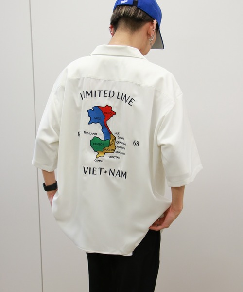 VENCEEXCHANGE（ヴァンスエクスチェンジ）の「バック刺繍半袖ベトシャツ（シャツ/ブラウス・メンズ・ホワイト/ブラック/グリーン・M/L）」の17枚目の写真